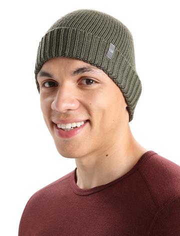 Icebreaker Unisex Merino Vela Cuff Beanie Naisten Hatut Oliivinvihreä | FI 1474BEXC